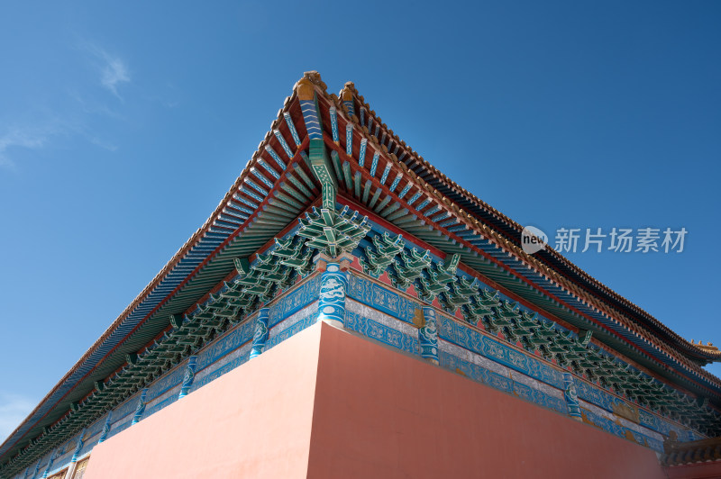 晴朗天气北京故宫紫禁城古代建筑宫殿屋檐