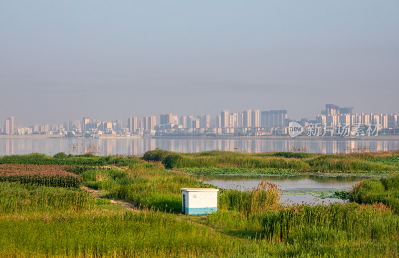 山东济宁邹城孟子湖湿地湖泊