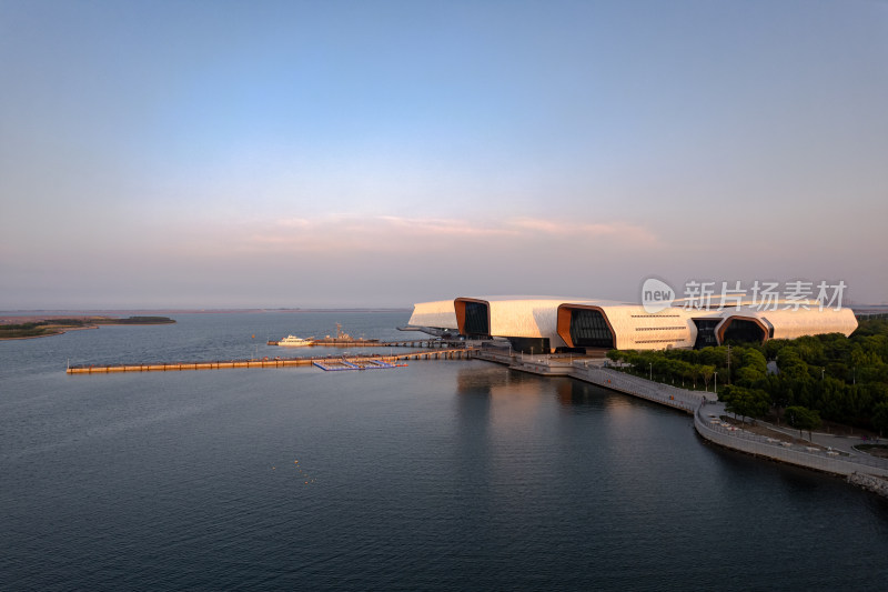 天津生态城南湾国家海洋博物馆城市风光航拍
