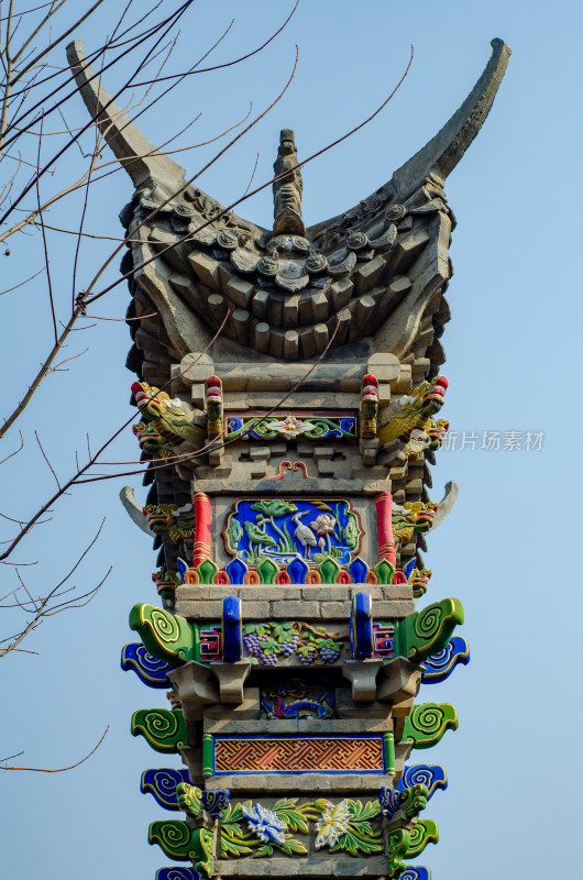 陕西渭南桃花源，古建筑的虎头墙美观又防火