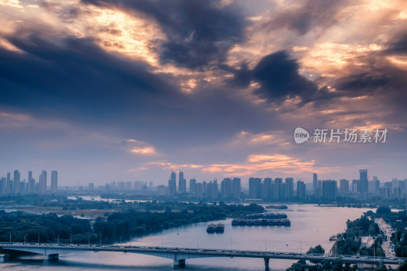 唯美自然风光夕阳落日晚霞城市风光