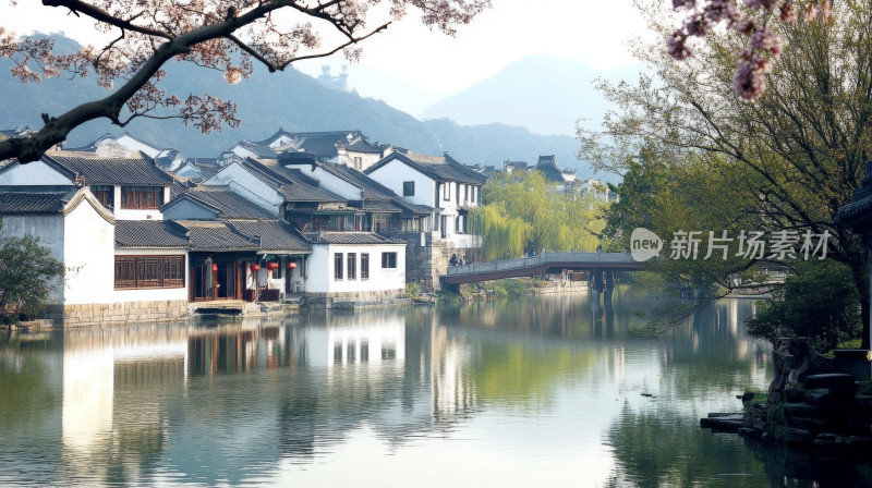 江南水乡传统古建筑宁静唯美风景