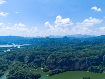 青山绿水福建大金湖航拍图