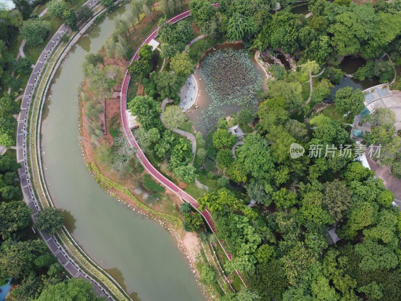 航拍广东省东莞市清溪镇城市风光