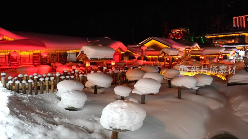 雪乡夜景