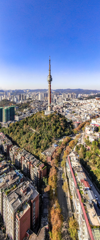 贵州贵阳城市风光航拍全景图