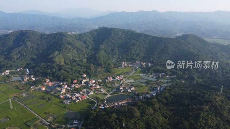 广东广州：航拍增城区正果镇城市风光