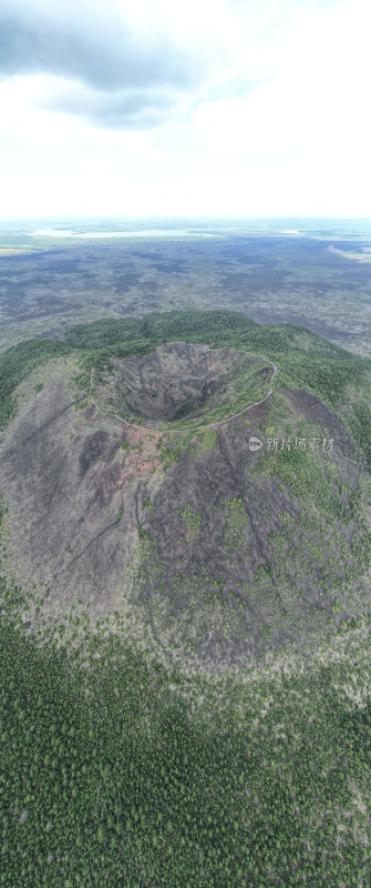 黑龙江黑河市五大连池火山群全景航拍