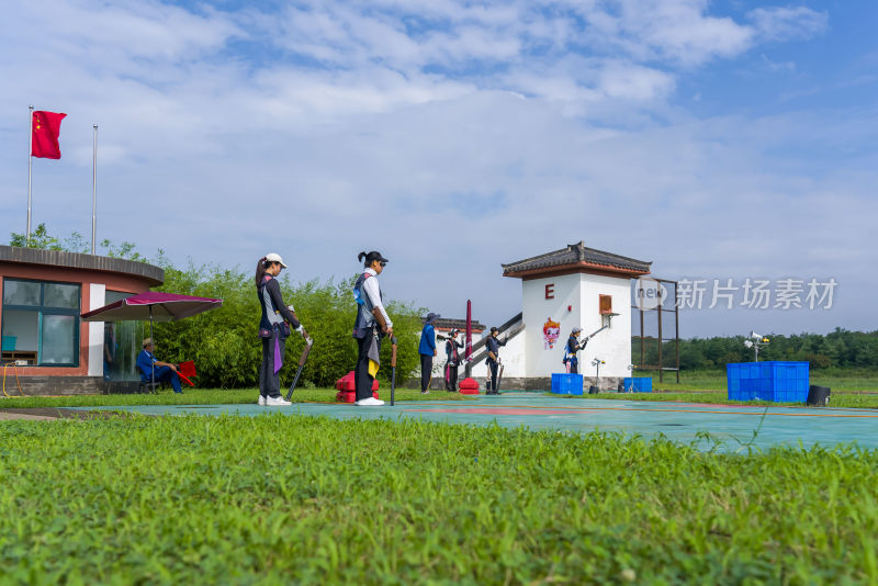 河南省第十四届运动会飞碟射击比赛现场