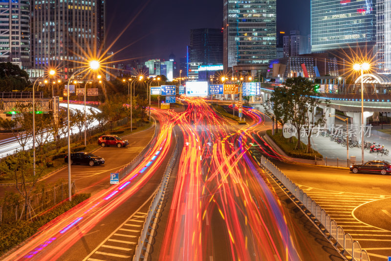 上海夜晚车流延时