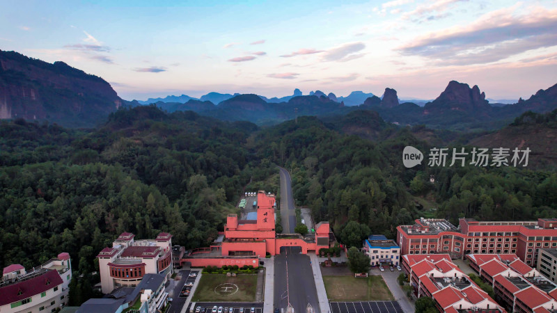 广东韶关丹霞山5A景区日出日落晚霞航拍