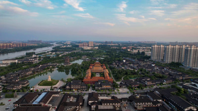 江苏宿迁项王故里4A景区航拍图