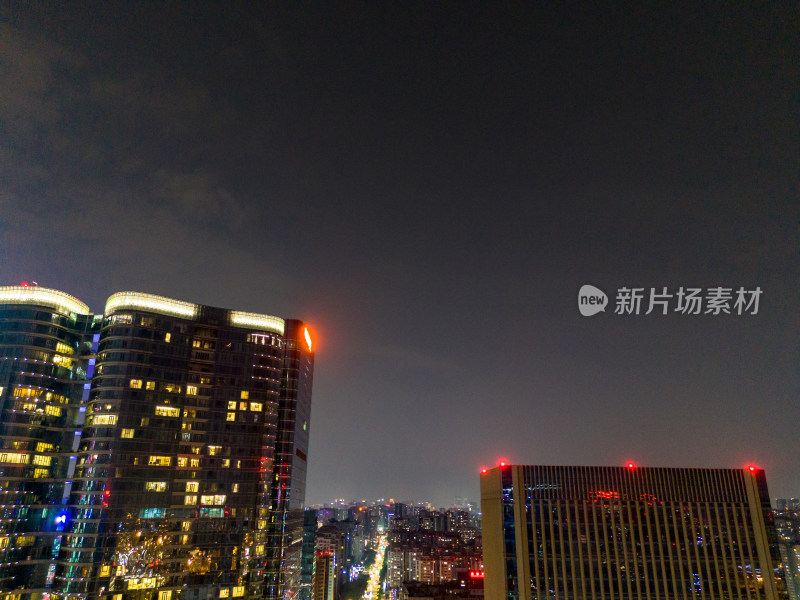 成都天府新城夜景航拍图