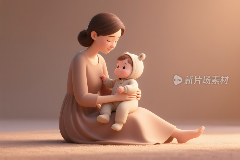 温馨母子相拥时光