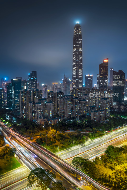 深圳福田平安金融中心夜景