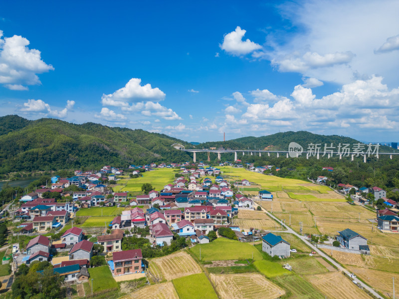 农村振兴美丽乡村农业农田航拍