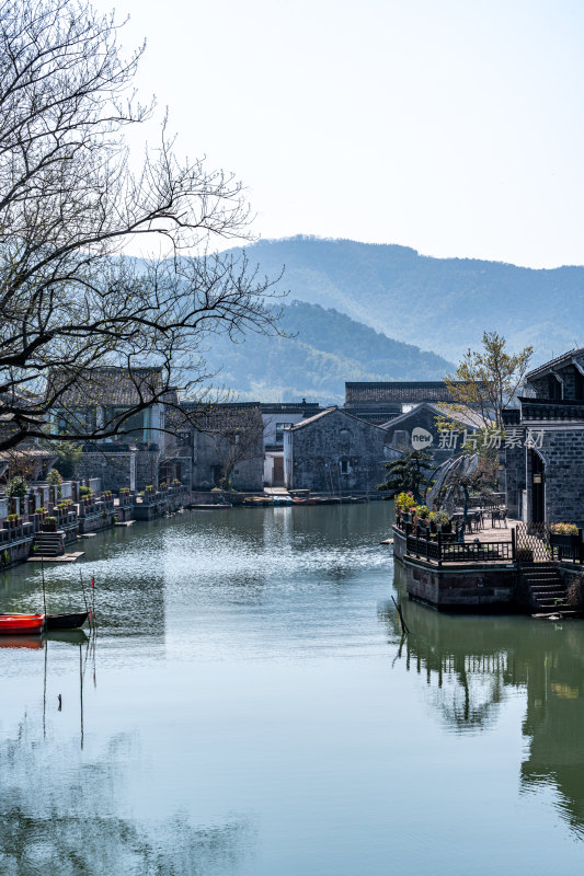 浙江宁波东钱湖韩岭老街水街景点景观