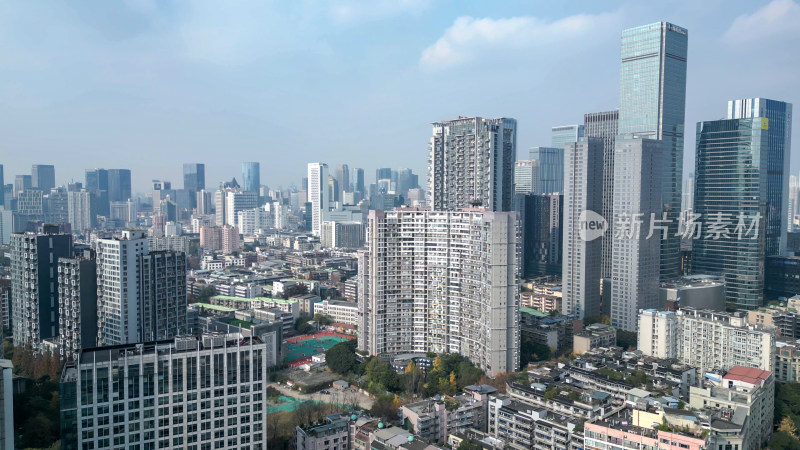 航拍成都锦江区CBD成都大景