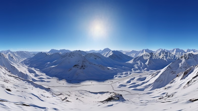 冬季唯美雪景雪山海报背景配图高清摄影图