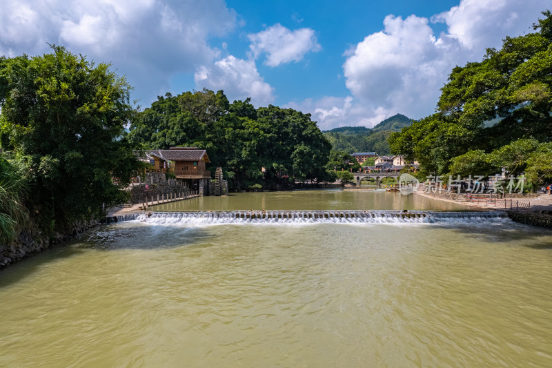 福建漳州南靖县云水谣土楼景区航拍