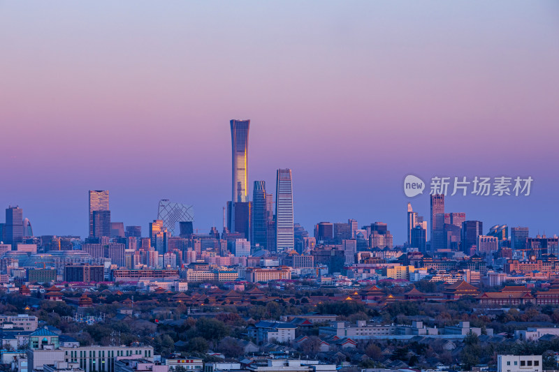 北京国贸CBD中央商务区夜景风光