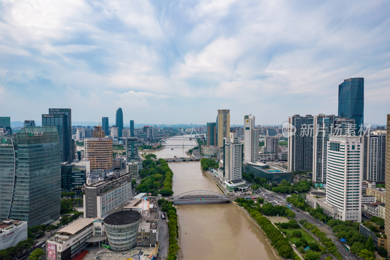 浙江宁波城市风光航拍摄影图