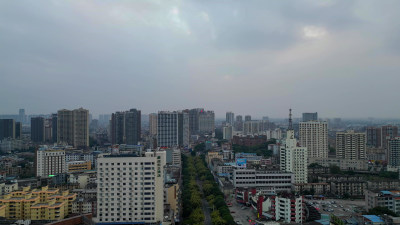 航拍广西钦州大景钦州建设