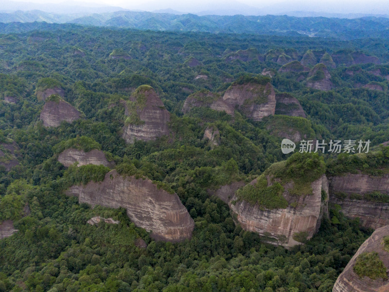 湖南通道丹霞地貌万佛山航拍摄影图