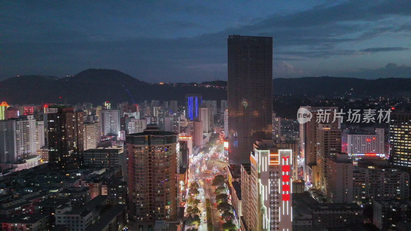 甘肃兰州夜景兰州城市夜景航拍