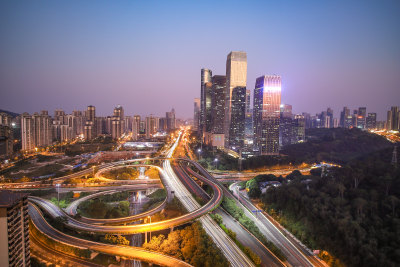 广西南宁五象新区城市风光建筑夜景