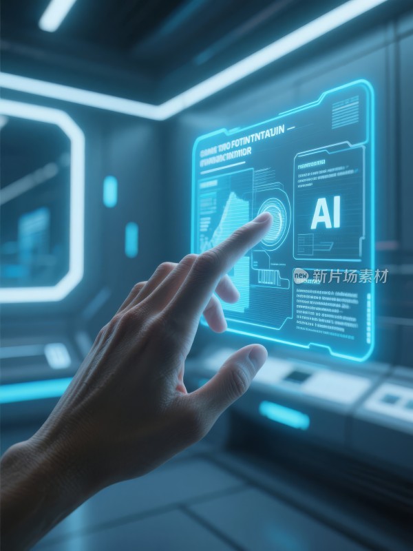 AIGC人工智能，ai互动手触摸交互AI虚拟界面