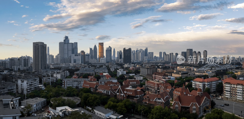 天津海河风景小白楼CBD城市风光航拍