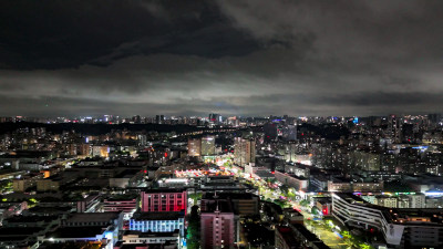 广东深圳城市大景夜景灯光航拍图