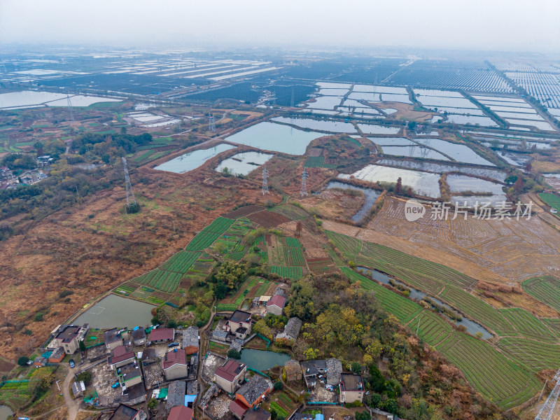 乡村田园风光航拍全景