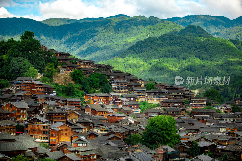 苗族自治州雷山县西江苗族村风景