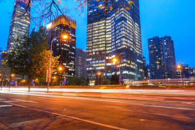 北京国贸城市夜景街道