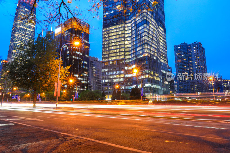 北京国贸城市夜景街道