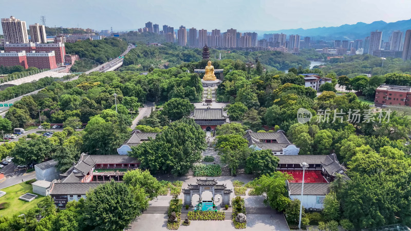 重庆华岩旅游风景区华岩寺航拍图