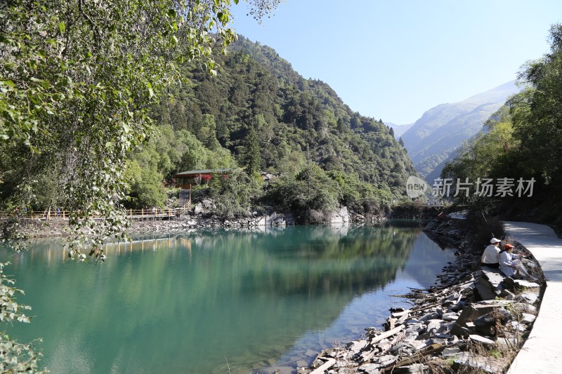 四川阿坝州茂县叠溪镇松坪沟景区风景