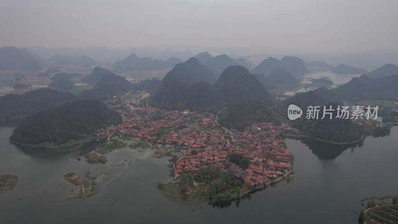 云南普者黑5A景区航拍风景