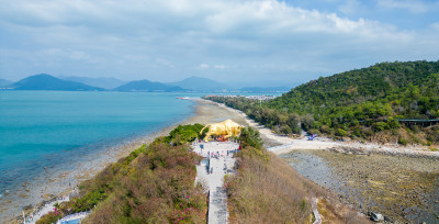 海南三亚西岛牛王岭海洋岛屿风景