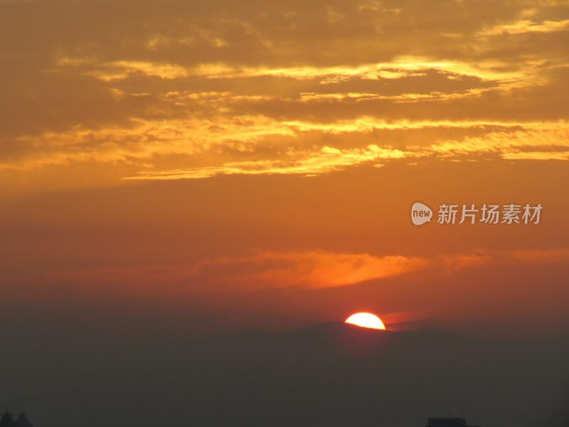 北京景山公园日落风景