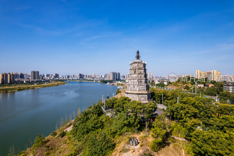 湖南衡阳来雁塔航拍风光