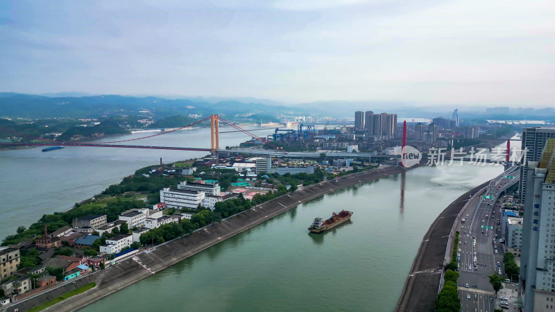 湖北宜昌城市建设航拍图