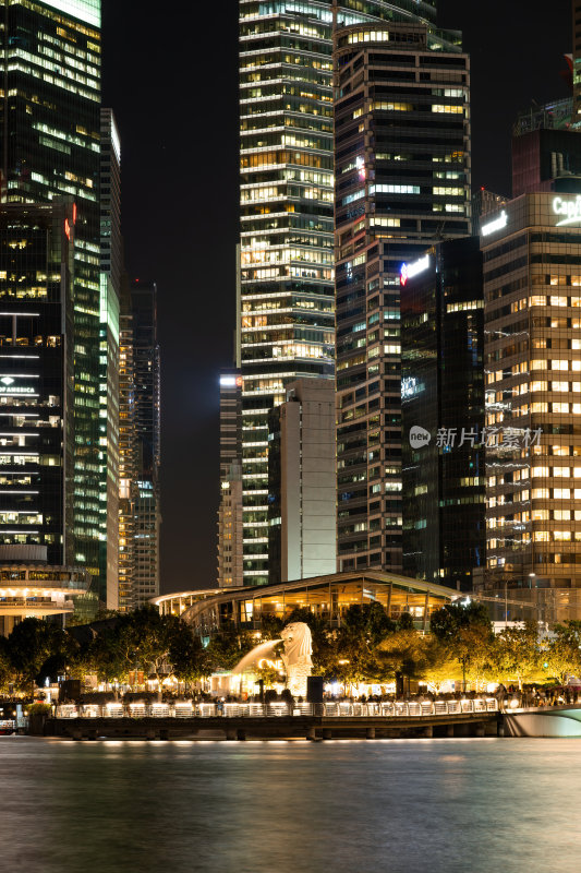 新加坡滨海湾金沙海滨奥林匹克蓝调夜景