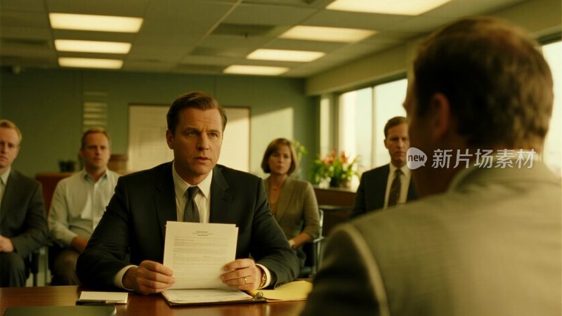 商务人士会议室洽谈场景