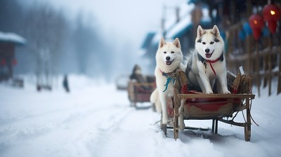 冬季唯美雪景海报背景配图高清摄影图