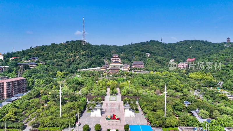 航拍湖北鄂州西山古灵泉寺