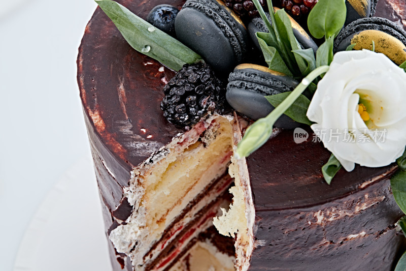 马卡龙浓香巧克力布朗尼鲜奶多层婚礼蛋糕