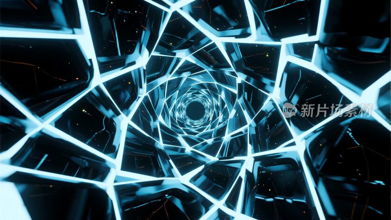 科技感发光抽象隧道